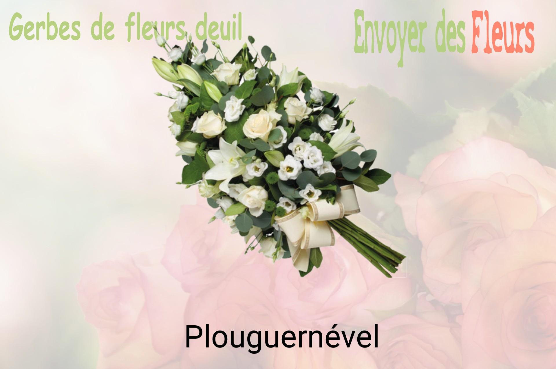 Gerbe de fleurs de deuil livrée à Plouguernével